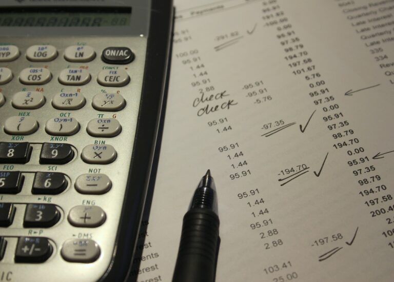 Close up image of a financial statement.