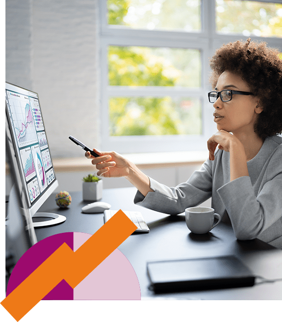 Woman working on computer